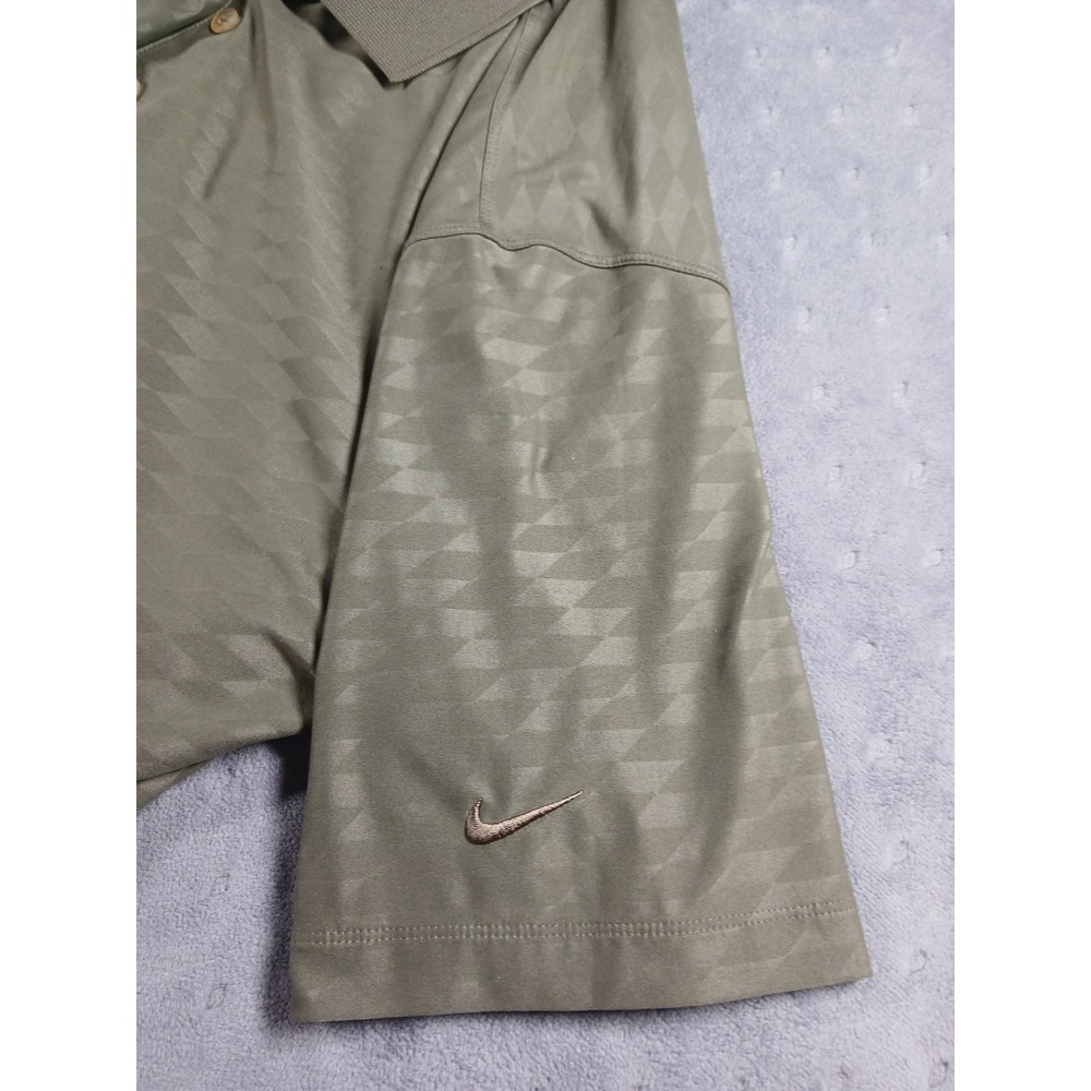 Nike Golf Tour Performance Dri-Fit Polo Shirt Mens Large L Olive Green Diamond - Picture 4 of 8